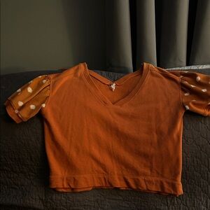 Chic Orange V-Neck Crop Top